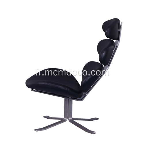 Fauteuil Corona en cuir pivotant